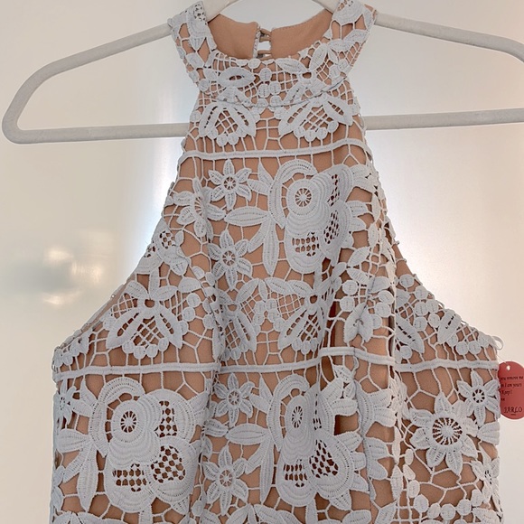 JARLO high neck lace dress in blue! - Picture 4 of 6